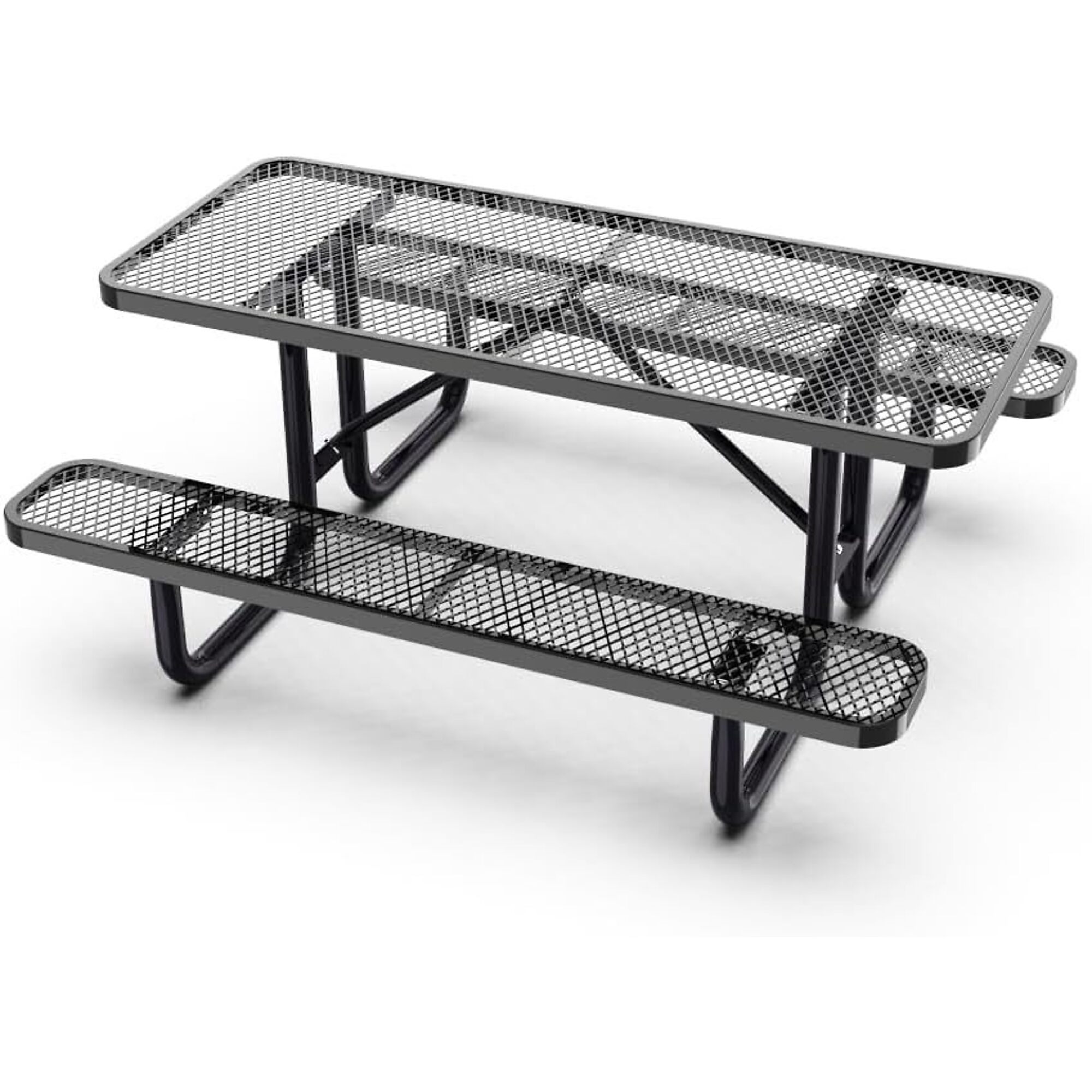 Park Elements Thermoplastic-Coated Commercial Picnic Table - 6ft., Rectangular, Black, 30in. Height, Model# CD-72PT-BLK